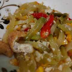 รูปของ Tumis labu siem tahu jagung manis