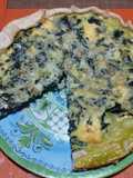 Tarta light de tallo y hojas de brócoli con queso y huevo