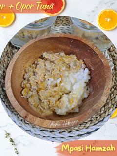 Foto resep Mpasi 8+: Bubur + Opor Tuna