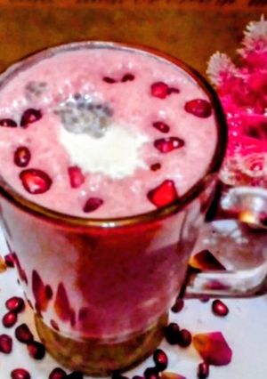 A picture of Rose Pomegranate Lassi.