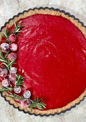 A picture of Cranberry Curd Tart.