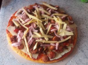 Una foto de Pizza con mucho amor