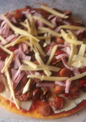 Una foto de Pizza con mucho amor