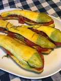 Courgettes zéphyr farcies tomates,oignon et pesto de cresson