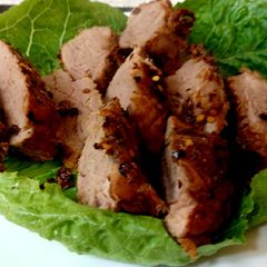 A picture of My Honey,Garlic,Balsamic,Red Peppered Pork Tenderloin #Mainmeal.