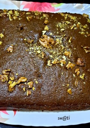 হোলহুইট ওয়ালনাট চকলেট কেক (Wholewheat walnut chocolate cake recipe in bengali) রেসিপির প্রধান ছবি