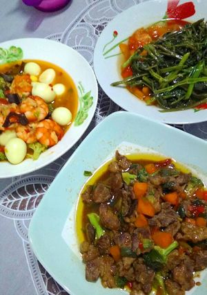 Foto resep Beef teriyaki asam pedas manis with mushroom and brokoli