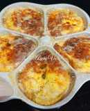 Trứng chiên thịt xay và nấm đùi gà