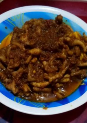 Foto resep Tahu dan usus bumbu kacang