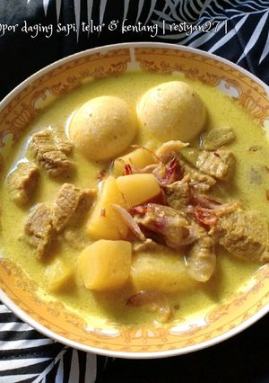 Foto resep Opor daging sapi, telur & kentang