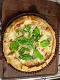 Tarta caprese con jamón