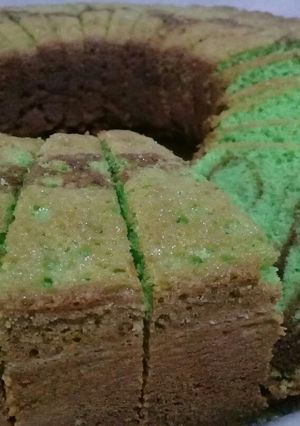 Foto resep Bolu jadoel pandan coklat