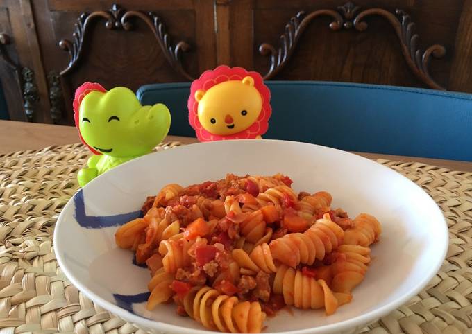 Pasta con chorizo para niños (light) Receta de Carmen Rosell- Cookpad