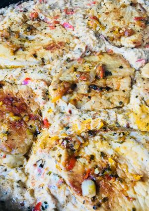 Kaliforniai karaj (avagy nagyon hagymás-paprikás-tejfölös hússzeletek) recept fotója