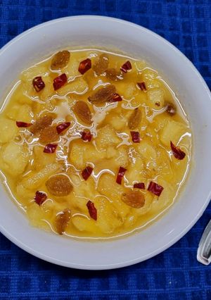A picture of Pineapple or Anarosher Plastic Chutney.