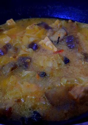 Foto resep Kentang, terong, tempe kuah santan kuning