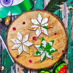 A picture of Tiranga Kaaju Burfi.