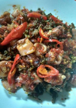 Foto resep Pare nenek dengan cumi asin