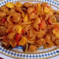 Fried gourami fish with sweet and spicy sour sauce A picture of Fried gourami fish with sweet and spicy sour sauce.