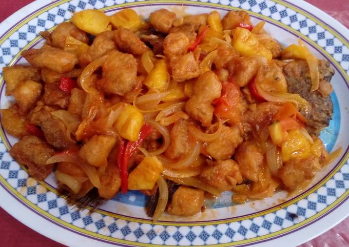 Recipe of Quick Fried gourami fish with sweet and spicy sour sauce