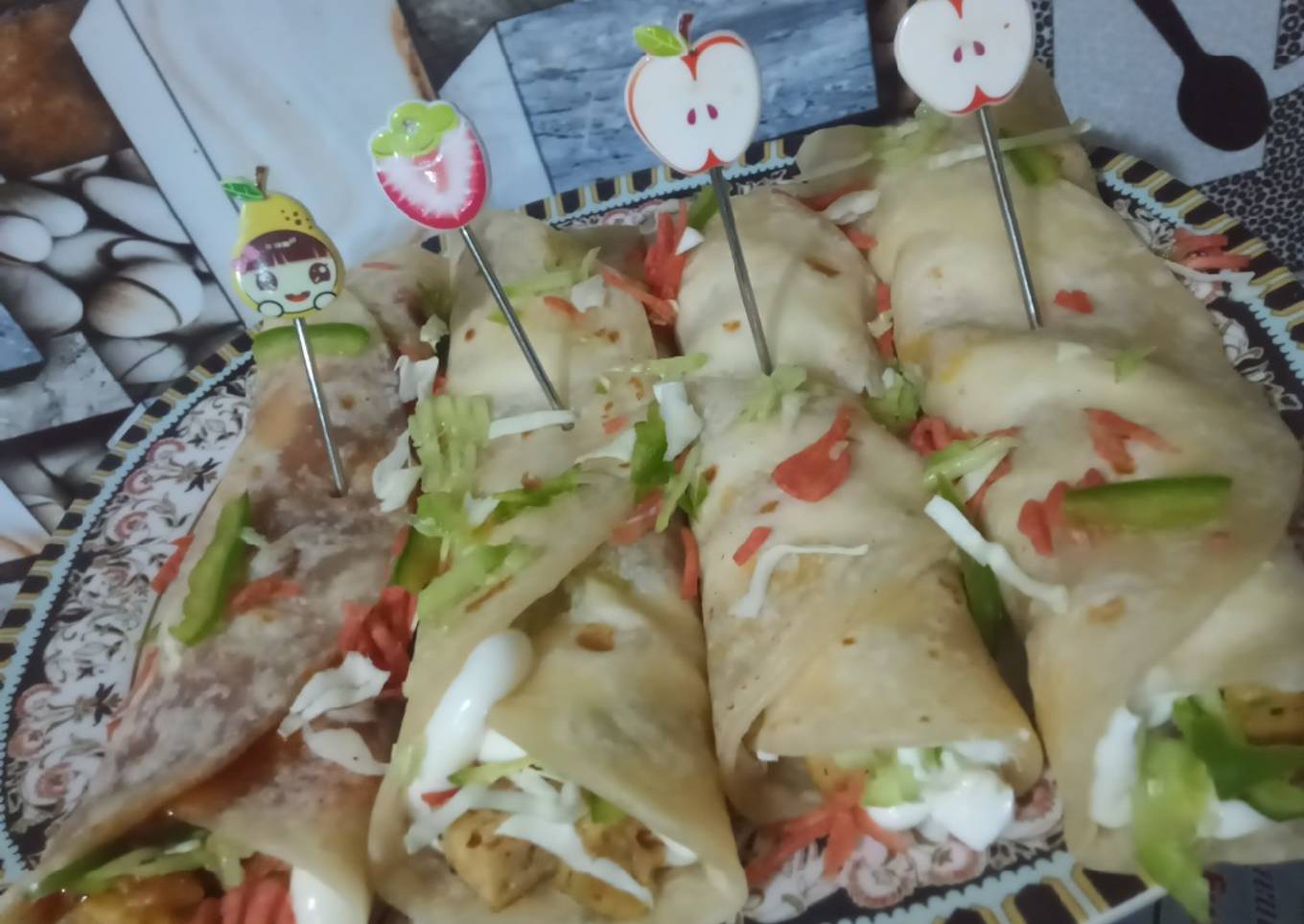 Baked chicken tortilla wraps 🌯🌯🌯🌯