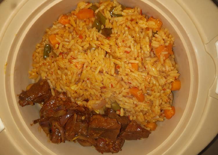 Recipe of Perfect Jealof rice with pp meat