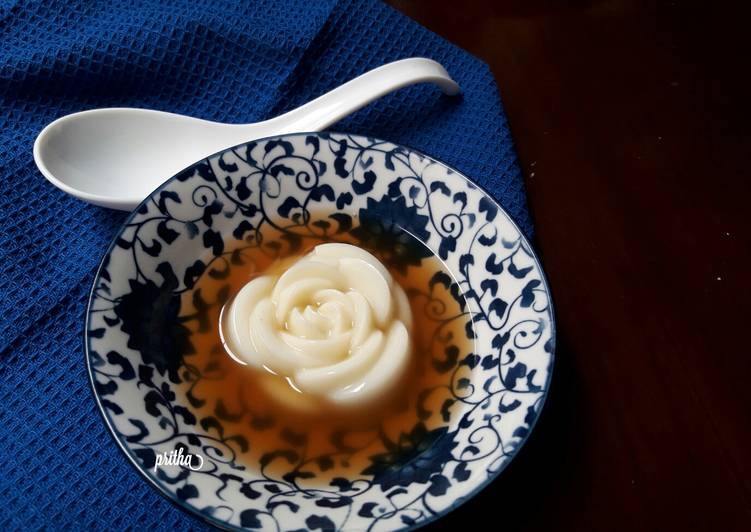 Puding tahu saus jahe