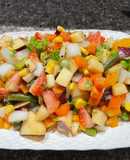 Salad dâu Tây,táo rau củ trộn tương mè đen
