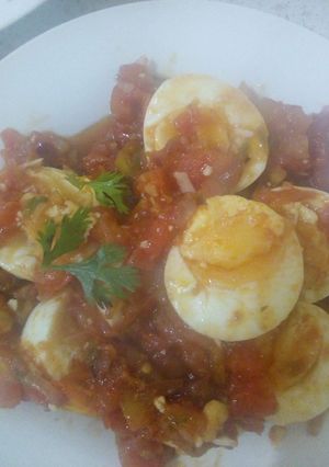 A picture of Boiled eggs stewed.