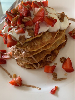 Una foto de Pancakes de Avena y Banano