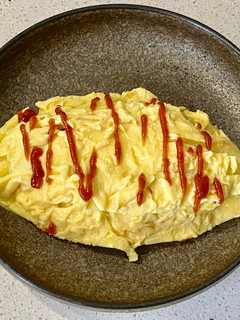 A picture of Omurice (Japanese omelette rice).