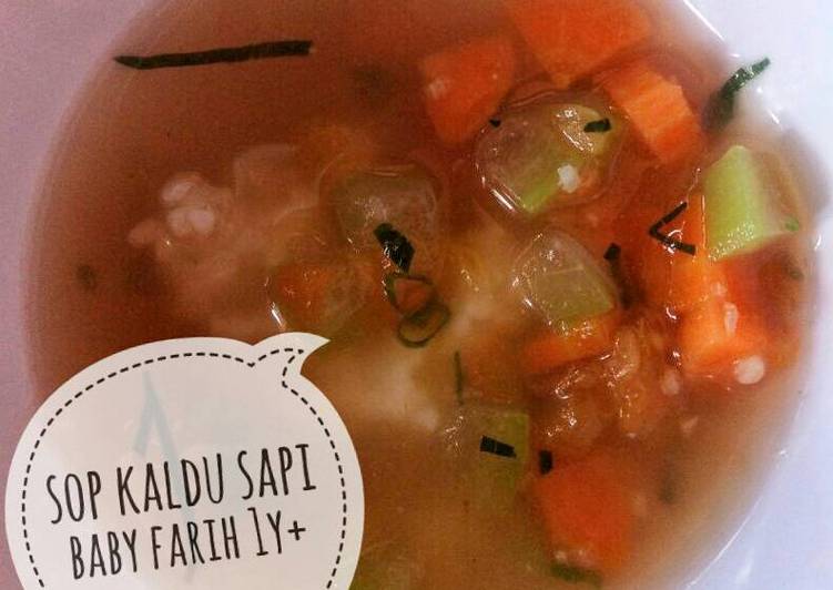 Sop kaldu sapi sederhana (mpasi 1y+)