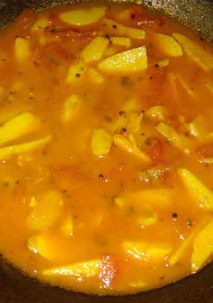 A picture of Arbi Curry (Taro Root Curry).