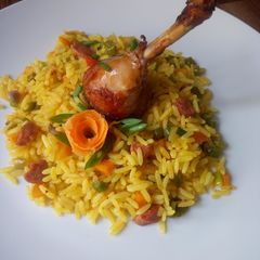 A picture of Orange fried rice.