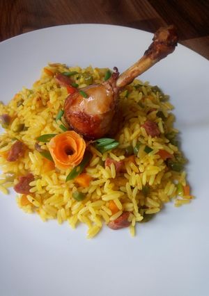 A picture of Orange fried rice.
