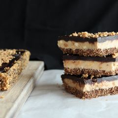 A picture of Crunchy Peanut Butter Chocolate Tart.