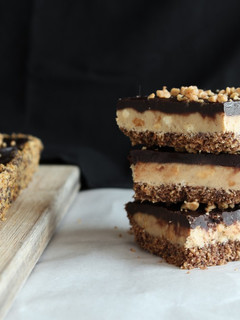 A picture of Crunchy Peanut Butter Chocolate Tart.