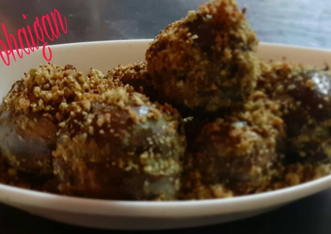 Peanut coconut bhaigan