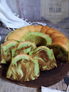 Foto resep Marmer Cake Putih Telur Pandan Mocca