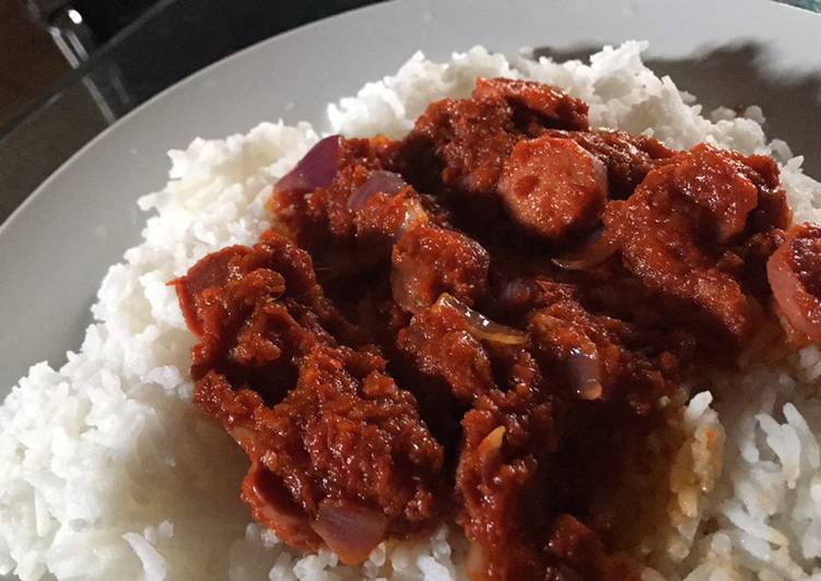 Recipe of Perfect Basmati rice and sausage sauce