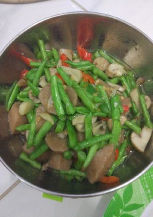 Foto resep Baby buncis with mushrooms