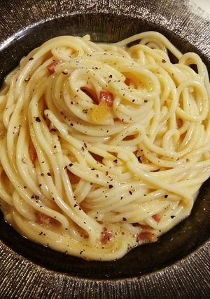 Una foto de Espaguetis a la carbonara