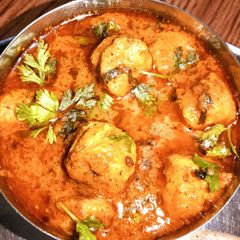 A picture of Soya chunks curry Punjabi style.