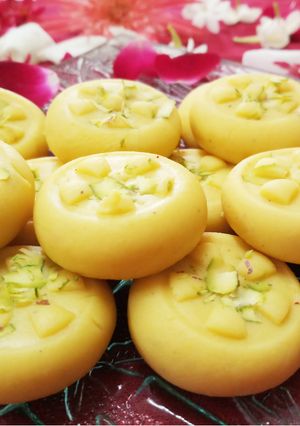 A picture of Kesar Milk Penda.