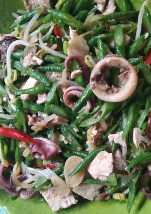 Foto resep Tumis cumi kacang panjang
