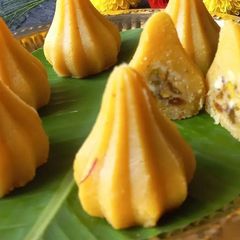 A picture of Stuffed Mawa Modak (Khoya Modak).