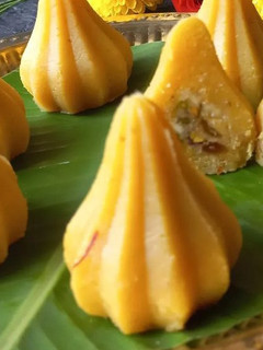 A picture of Stuffed Mawa Modak (Khoya Modak).