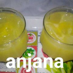 A picture of Lichi and mango mocktail.