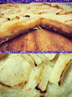 Una foto de Torta de jamón y queso con manzana