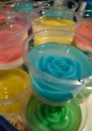 Foto resep Puding cup mawar